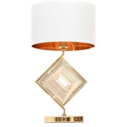 Lumina Deco Benardi lampa stołowa 1x40W biało/złota LDT5529WT+GD