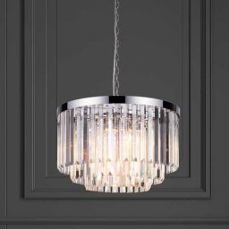 Light Prestige Vetro lampa wisząca 5x60W chrom/szkło przezroczyste LP-2910/5P