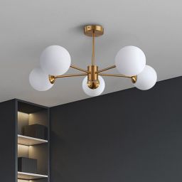 Light Prestige Roma lampa podsufitowa 5x40W złota/biała LP-1345/5PGD