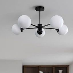 Light Prestige Roma lampa podsufitowa 5x40W czarna/biała LP-1345/5PBK