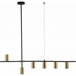 Light Prestige Arizona 6 lampa wisząca 6x40W czarna/złota LP-074/6PLBK/GD