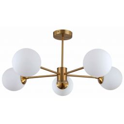 Light Prestige Roma lampa podsufitowa 5x40W złota/biała LP-1345/5PGD