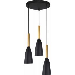 Light Prestige Solin lampa wisząca 3x60 W czarna-złota LP-181/3PBK/GD