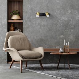 Light Prestige Snow lampa podsufitowa 2x50 W czarna-złota LP-731/2WGD