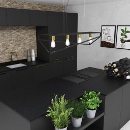 Luminex Gote lampa wisząca 4x60 W czarna-złota 0121