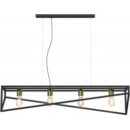Luminex Gote lampa wisząca 4x60 W czarna-złota 0121