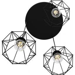 Luminex Bergen lampa wisząca 3x60 W czarna 0606