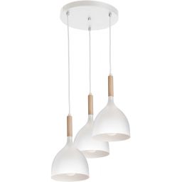 Luminex Noak Wood lampa wisząca 3x60W biały/drewno 1195