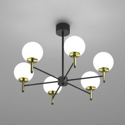 Luminex Awinion lampa wisząca 6x15 W biała-czarna 1654