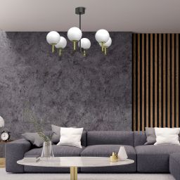 Luminex Awinion lampa wisząca 6x15 W biała-czarna 1654