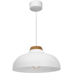 Luminex Burgos lampa wisząca 1x60W biały/drewno 1990