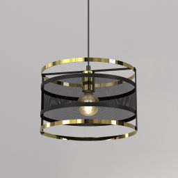 Luminex Rim lampa wisząca 1x60W czarny/złoty 3903