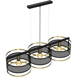 Luminex Rim lampa wisząca 3x60W czarny/złoty 3904