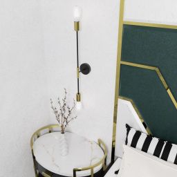 Luminex Flame kinkiet 2x60W czarny/złoty 3905