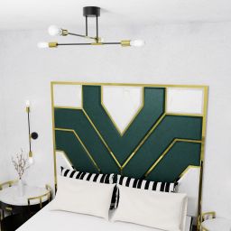 Luminex Flame lampa podsufitowa 4x60W czarny/złoty 3906