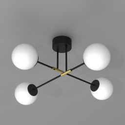 Luminex Glame lampa podsufitowa 4x15 W biała-czarna 4273