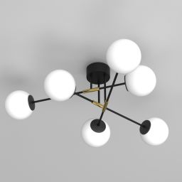 Luminex Glame lampa podsufitowa 6x15 W biała-czarna 4274