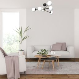 Luminex Glame lampa podsufitowa 6x15 W biała-czarna 4274