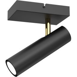Luminex Axion lampa podsufitowa 1x8W czarny/złoty 4317