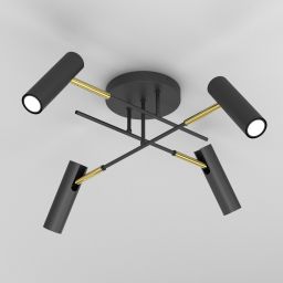 Luminex Axion lampa podsufitowa 4x8W czarny/złoty 4323