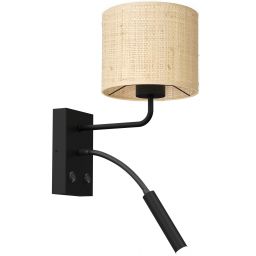 Luminex Rattan kinkiet 1x60W+1x8W rattan/czarny 5274