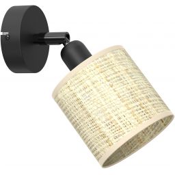 Luminex Rattan kinkiet 1x15W czarny/rattan 5294
