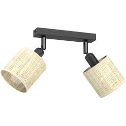 Luminex Rattan lampa podsufitowa 2x15W czarny/rattan 5295