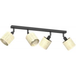 Luminex Rattan lampa podsufitowa 4x15W czarny/rattan 5298