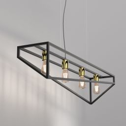 Luminex Gote lampa wisząca 4x60 W czarna-złota 0121