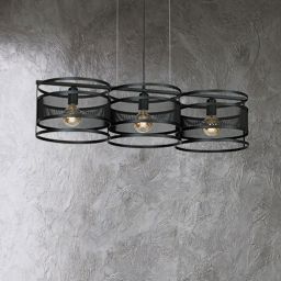 Luminex Rim lampa wisząca 3x60W czarna 1121