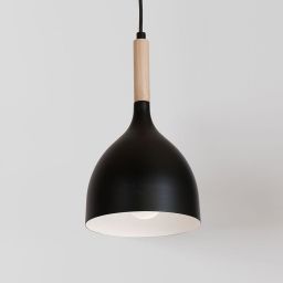 Luminex Noak Wood lampa wisząca 1x60W czarny/drewno 1191