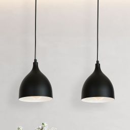 Luminex Noak lampa wisząca 2x60W czarny/biały 6222