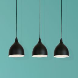 Luminex Noak lampa wisząca 3x60W czarny/biały 6223