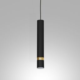 Luminex Reno lampa wisząca 1x8W czarny/złoty 1554