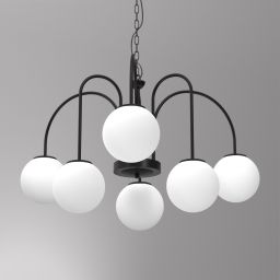 Luminex Cambridge lampa wisząca 6x60W czarny/biały 3195