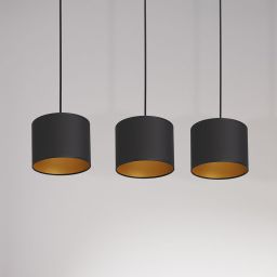 Luminex Arden lampa wisząca 3x60W czarny/złoty 3493