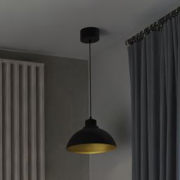 Luminex Sven lampa wisząca 1x60W czarny/złoty 9116