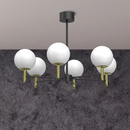 Luminex Awinion lampa wisząca 6x15 W biała-czarna 1654
