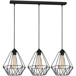 Luminex Basket New lampa wisząca 3x60W czarna 8063