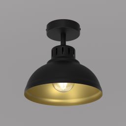 Luminex Sven lampa podsufitowa 1x60W czarny/złoty 9115