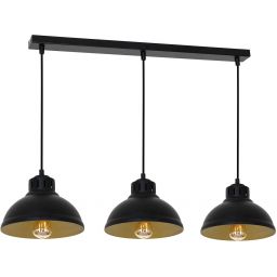 Luminex Sven lampa wisząca 3x60W czarny/złoty 9144