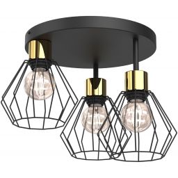 Luminex Parkla lampa podsufitowa 1x15 W czarna-złota 9853