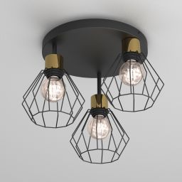 Luminex Parkla lampa podsufitowa 1x15 W czarna-złota 9853