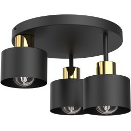 Luminex Parkla lampa podsufitowa 1x15 W czarna-złota 9855