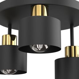 Luminex Parkla lampa podsufitowa 1x15 W czarna-złota 9855