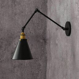 Lumina Deco Rubi W2 kinkiet 1x40W czarny/mosiądz LDWB007-2BK