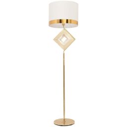 Outlet - Lumina Deco Benardi lampa stojąca 1x40W biało/złota LDF5529GD+WT