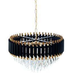 Lumina Deco Mazini D50 lampa wisząca 9x40W czarno/złota/kryształ LDP6003-500BK+GD