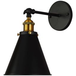 Lumina Deco Rubi W1 kinkiet 1x40W czarny/mosiądz LDWB007-1BK