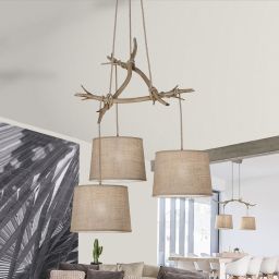 Mantra Sabina lampa wisząca 3x20W drewno 6176